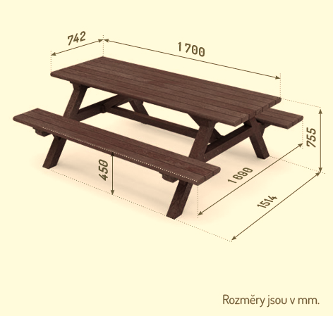 Kemp set Áčko hnědá 1,7 mb rozměry Stavebniraj.cz