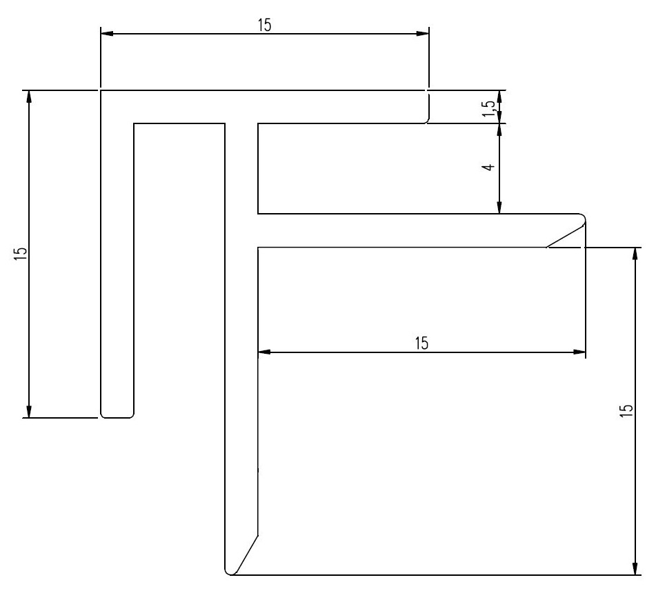 vnější roh k SPC panelum stříbrná rozmery Stavebniraj.cz