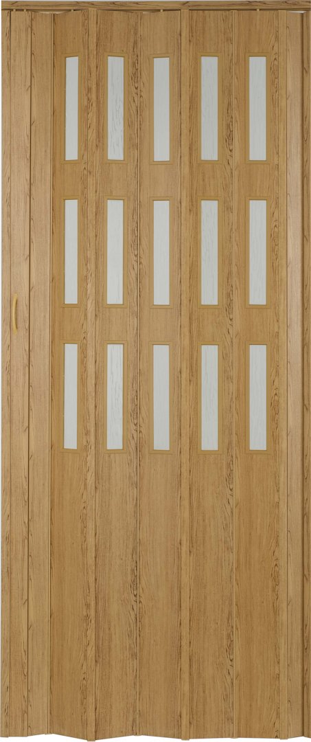 Kit DORA 87x200 cm - 45 Buk rustik, 3 řady skel Rozměr prosklené varianty dveří: do 87cm: bez dodatečné lamely