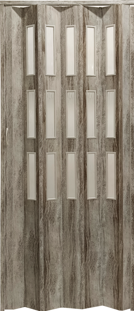 Kit DORA 87x200 cm - 42 Dub sheffield, 3 řady skel Rozměr prosklené varianty dveří: 87 - 100cm: + 1 lamela
