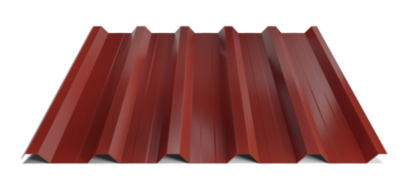 Trapézový plech Hornval T35 MAX s prolisem, Super 25 Polyester Gloss 0,5 mm RAL 3009