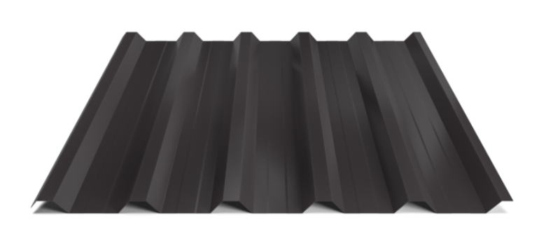 Trapézový plech Hornval T35 MAX s prolisem, Super 25 Polyester Gloss 0,5 mm RAL 9005