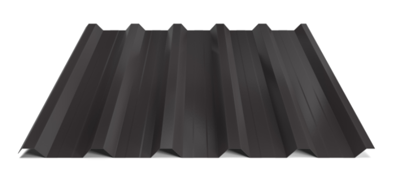 Trapézový plech Hornval T35 MAX s prolisem, Super Plus 35 Polyester Gloss 0,55 mm RAL 9005