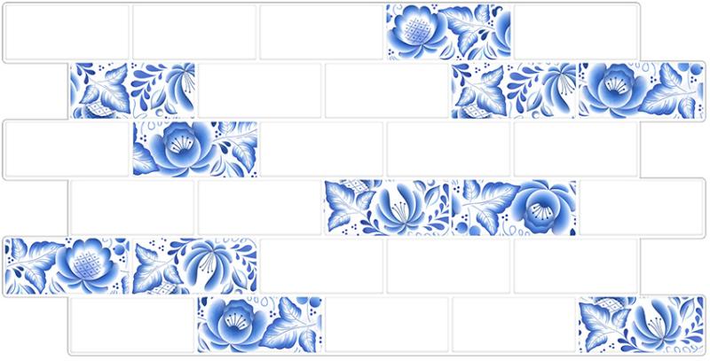 Dekorační interiérový ​​panel Gzhel Tile