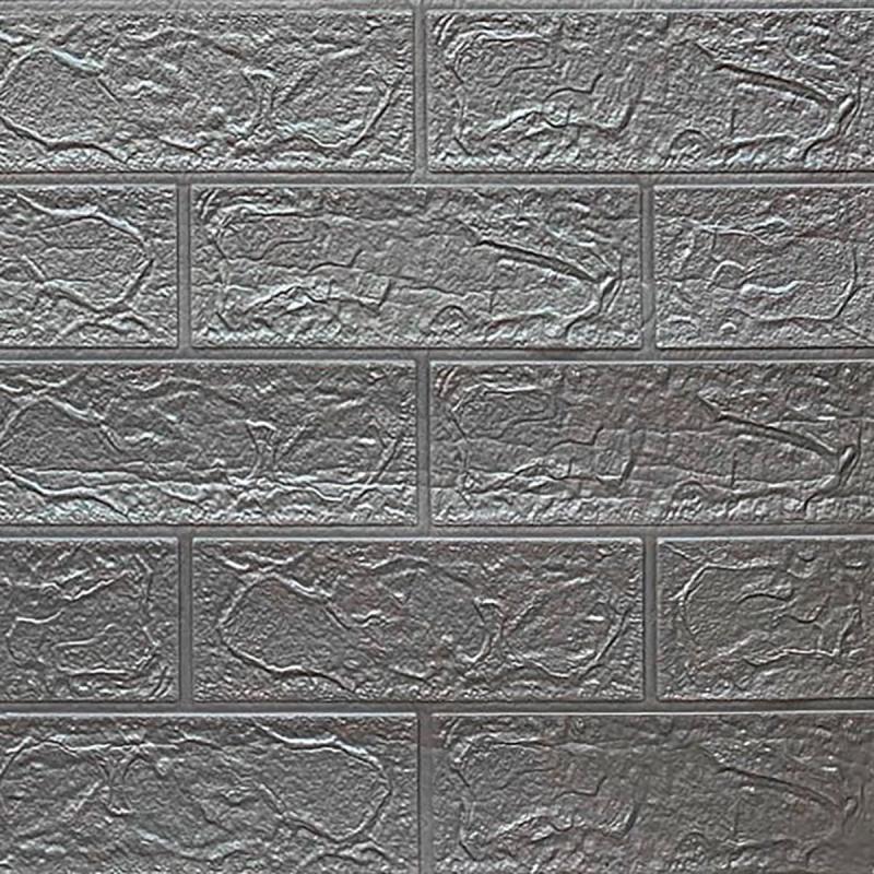 Dekorační 3D samolepící panel Brick Gray Metallic
