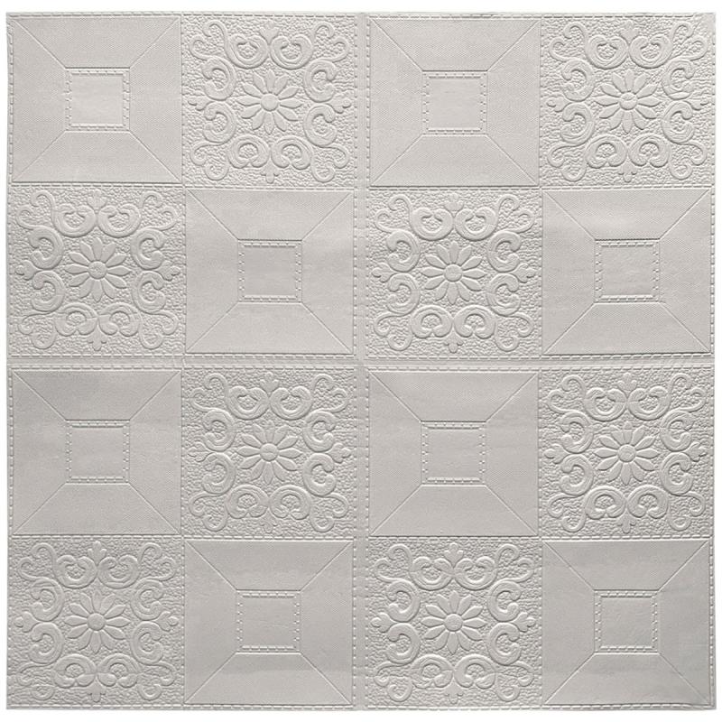 Dekorační 3D samolepící panel White Tile With Pattern