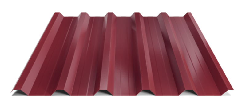 Trapézový plech Hornval T35 MAX s prolisem, Super 25 Polyester Gloss 0,5 mm RAL 3005