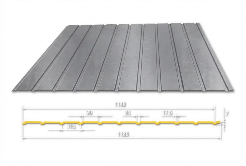 Trapézový plech Hornval E7 Elevace Aluzinek 0,7 mm
