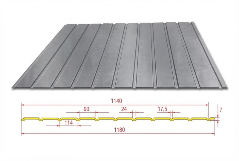 Trapézový plech Hornval E7 Elevace Polyester Gloss 0,7 mm