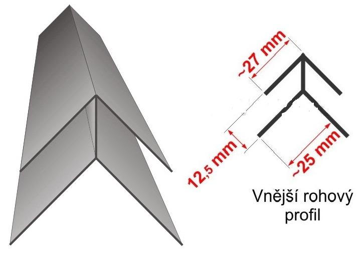 Vnější rohový profil P517 EXKLUZIV, WOODEC, k obkladům Asteza, Profi Corpo