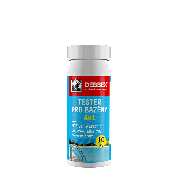 Tester pro bazény 4v1 10 ks tuba v blistru namodralá