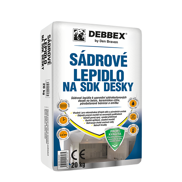 Sádrové lepidlo na SDK desky 20 kg pytel bílá