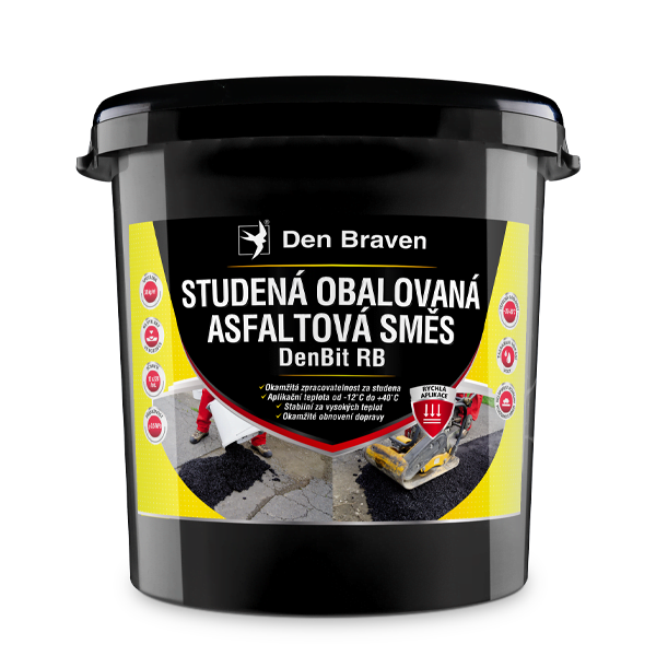 DenBit RB - Studená obalovaná asfaltová směs 25 kg kbelík černá