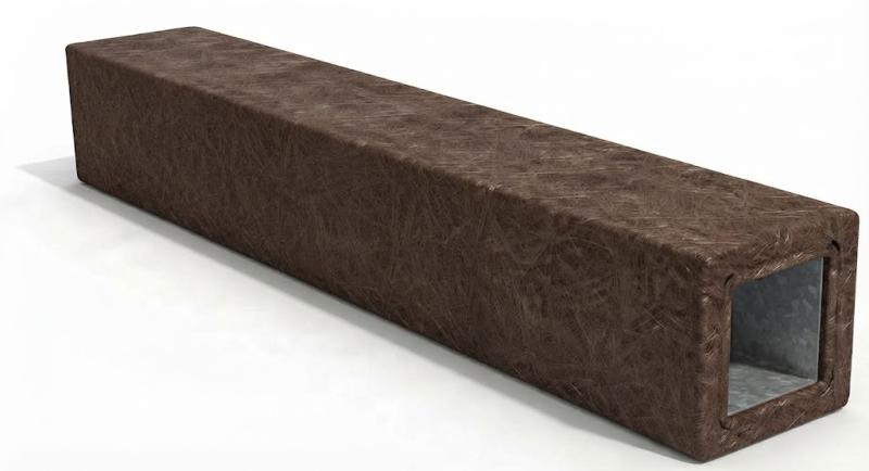 Čtvercový profil bez hrotu s výztuhou 9 x 9 cm Hnědá