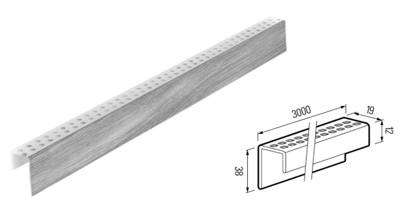 Lemovací U profil 1-dílný perforovaný KERRAFRONT WE FS-261 Concrete Oak