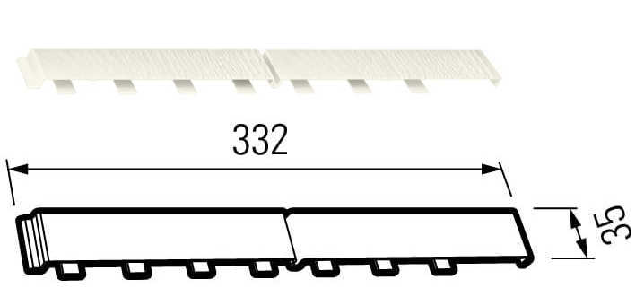 Spojka krycí pro desky FS-202 KERRAFRONT J-302 Bílá