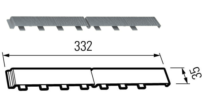 Spojka krycí pro desky FS-202 KERRAFRONT J-302 Křemenná šedá