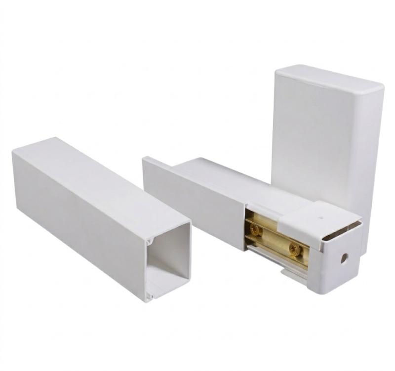 Zakrývací profil Bílý s uzávěrem 40 x 40 mm.,  k nosníkům PVC plotovek MODULAR