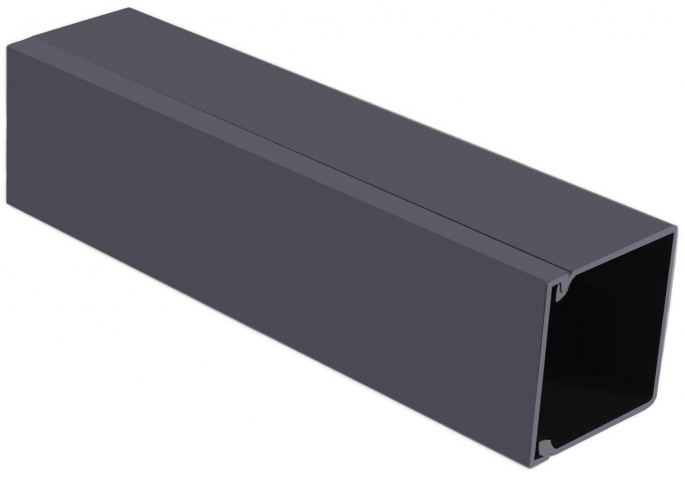 Zakrývací profil Antracit s uzávěrem 40 x 40 mm.,  k nosníkům PVC plotovek MODULAR