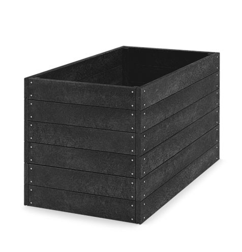 Jednokomorový vyvýšený záhon výška 79 cm Černá