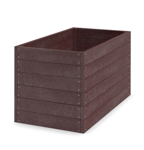 Jednokomorový vyvýšený záhon výška 81 cm Hnědá