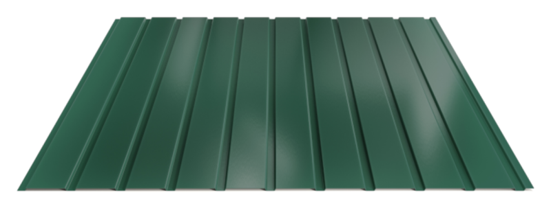 Trapézový plech Hornval E7 Elevace Super 25 Polyester Gloss 0,5 mm RAL 6005