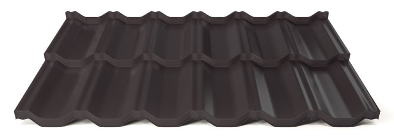 Modulární plechová střešní krytina Hornval H2 25 / 350 Super 25 Polyester Gloss RAL 9005