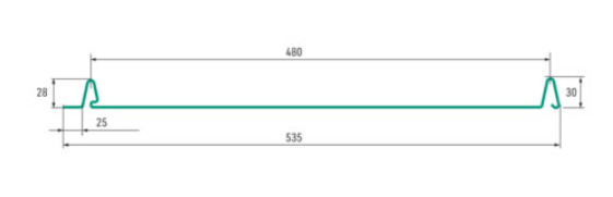 Hornval střešní panel Click H6 Vlna Super 25 Deep Matt 0,5 mm