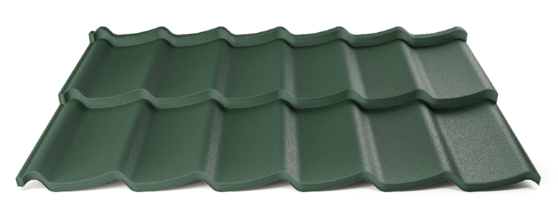 Modulární plechová střešní krytina Hornval H7 20 / 350 3D Super 25 Polyester Gloss RAL 6005