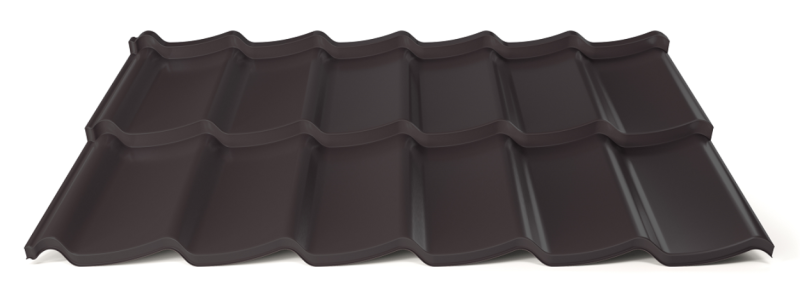 Modulární plechová střešní krytina Hornval H7 20 / 350 3D Super 25 Polyester Gloss RAL 9005