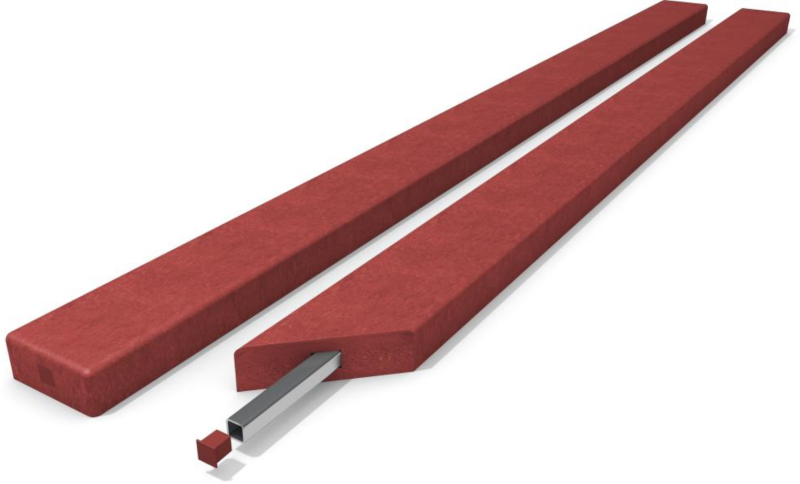 Lavičkové prkno s výztuhou 12 x 4,7 cm PREMIUM Červená
